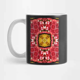 Geometric pattern of yellow and red roses Mug